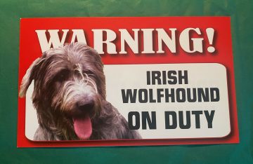 Irish Wolfhound on Duty Sign (2 available) (30,31)